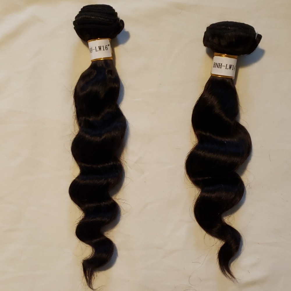 100% Brazilian virgin hair loosewave 14" 16"